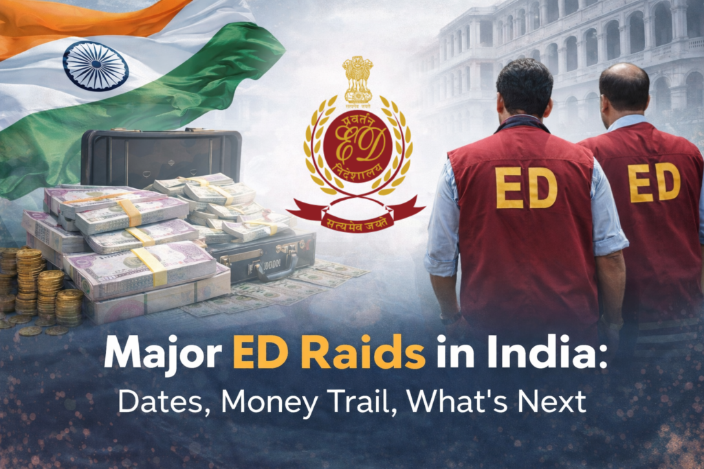Major ED Raids in India Dates, Money Trail, What’s Next