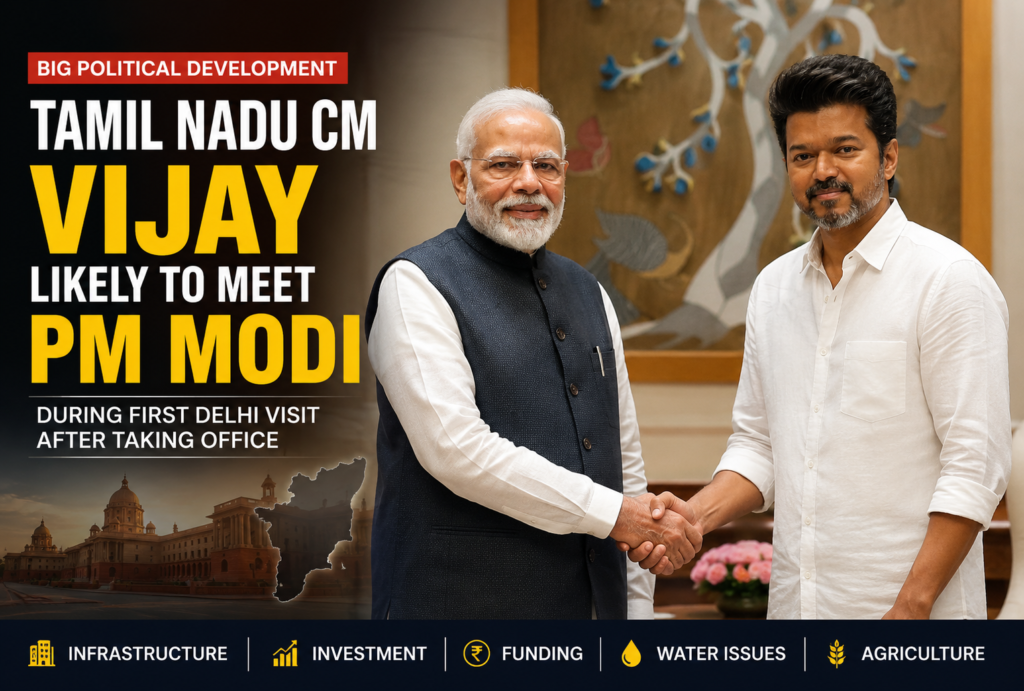 CM Vijay Meets PM Modi During First Delhi Visit