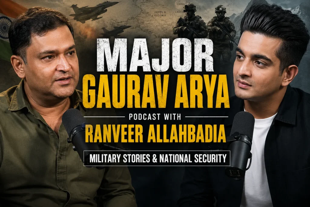 Major Gaurav Arya Podcast with Ranveer Allahbadia – Military Stories & National Security