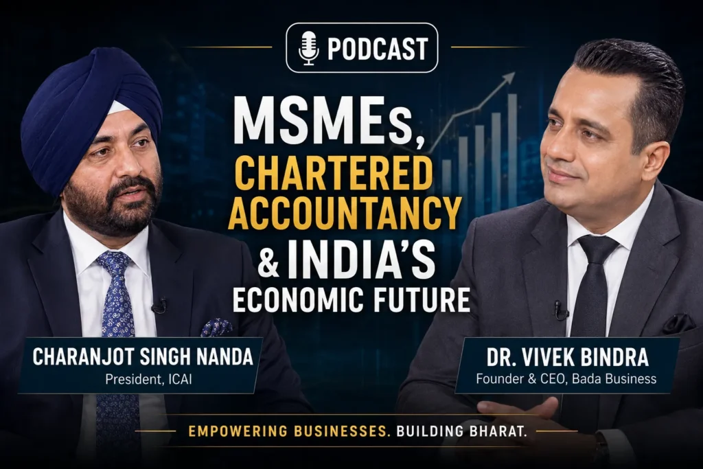 Charanjot Singh Nanda Podcast with Dr. Vivek Bindra – MSMEs, Chartered Accountancy & India's Economic Future