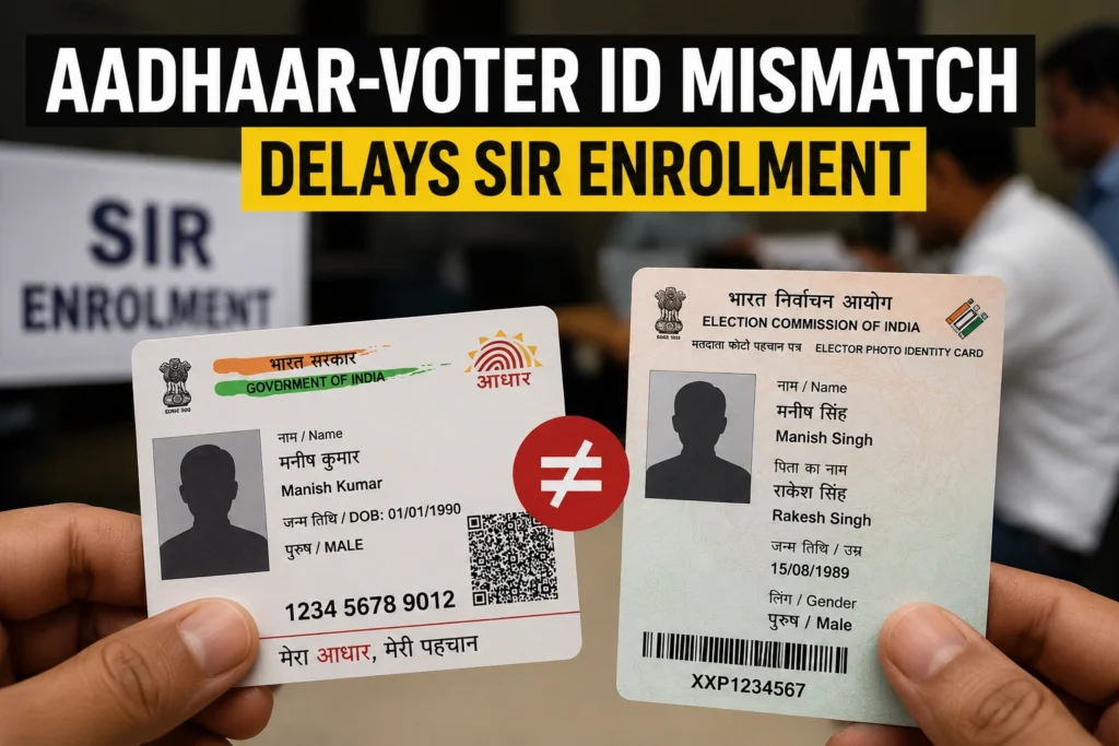 Aadhaar-Voter ID Mismatch Delays SIR Enrolment
