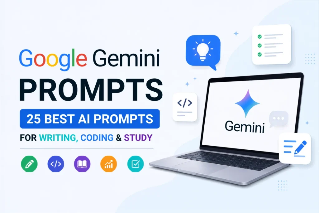 Google Gemini Prompts: 25 Best AI Prompts for Writing, Coding & Study