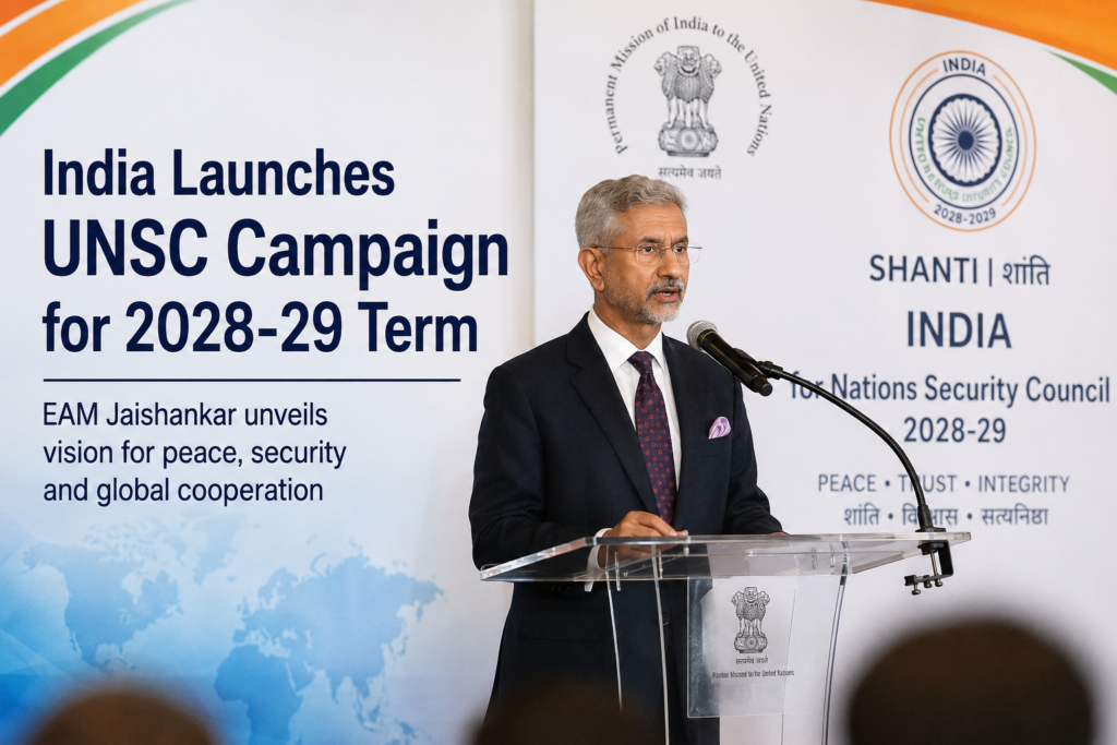 India Launches UNSC Campaign for 2028-29 Term