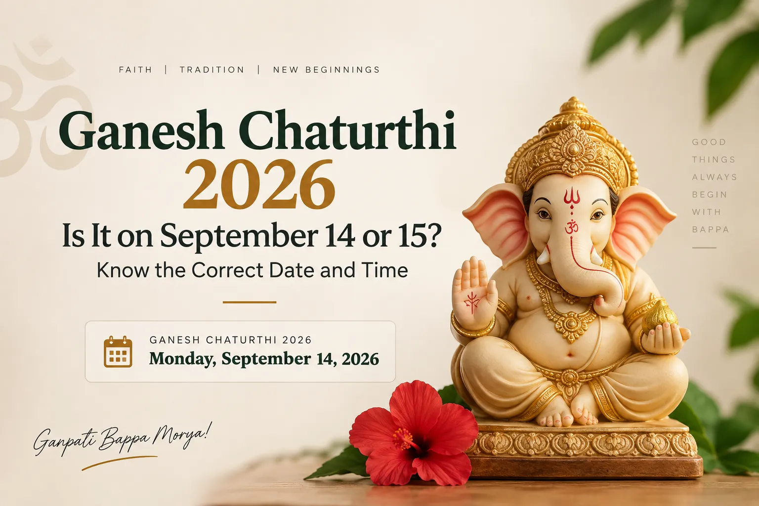 Ganesh Chaturthi 2026: September 14 or 15? Here’s the Correct Date