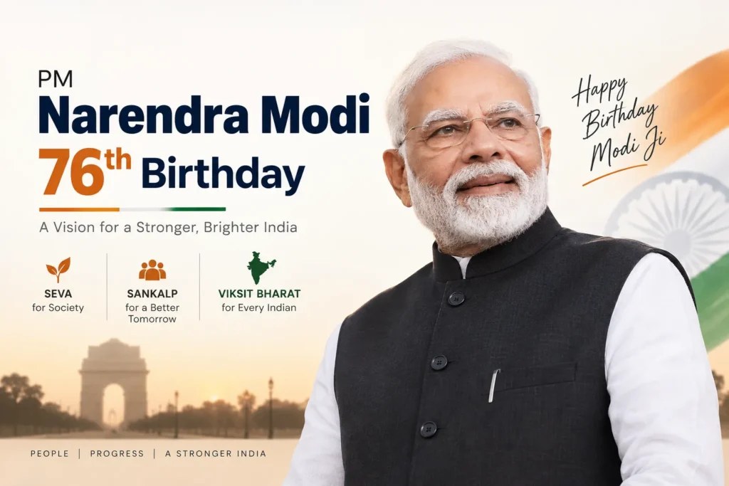 PM Narendra Modi 76th Birthday: Wishes, Seva Sankalp Events and Key Updates