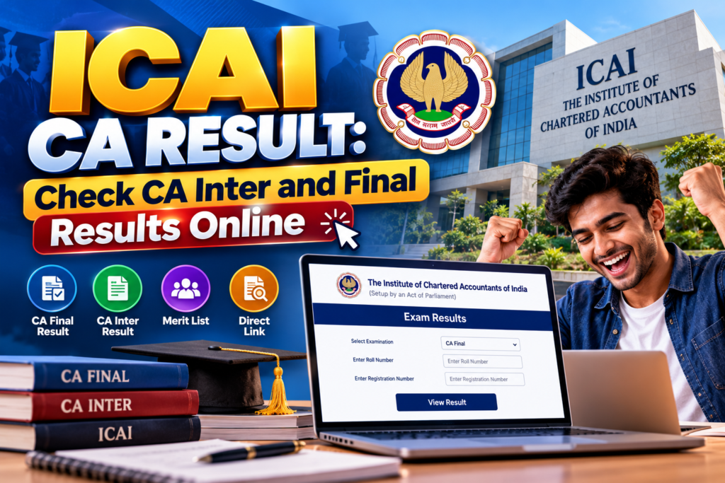 ICAI CA Result: Check CA Inter and Final Results Online