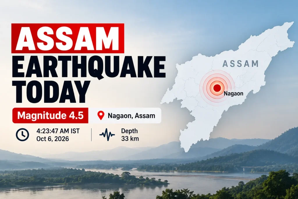 Assam Earthquake Today: Magnitude 4.5 Tremor Hits Nagaon Early Morning