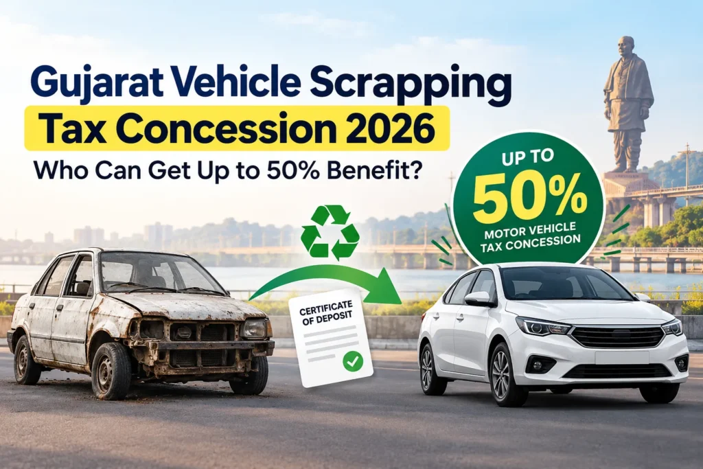 Gujarat Vehicle Scrapping Tax Concession 2026: Who Can Get Up to 50% Benefit?